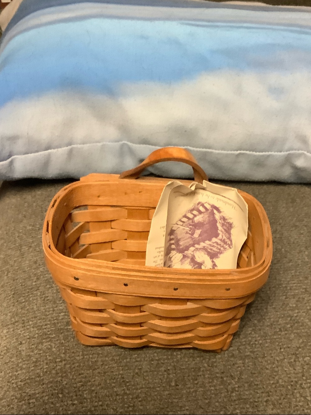 Longaberger Light Brown Handled Woven Basket